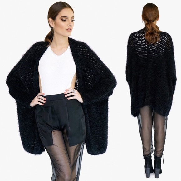 Black Fuzzy Sweater - Picture 1 of 4